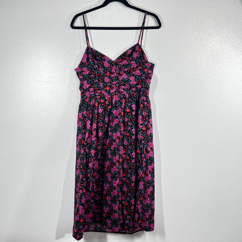 Socialite Pink & Red Floral Keyhole & Slit Cutout Midi Sundress MP Whimsigoth - Picture 2 of 10